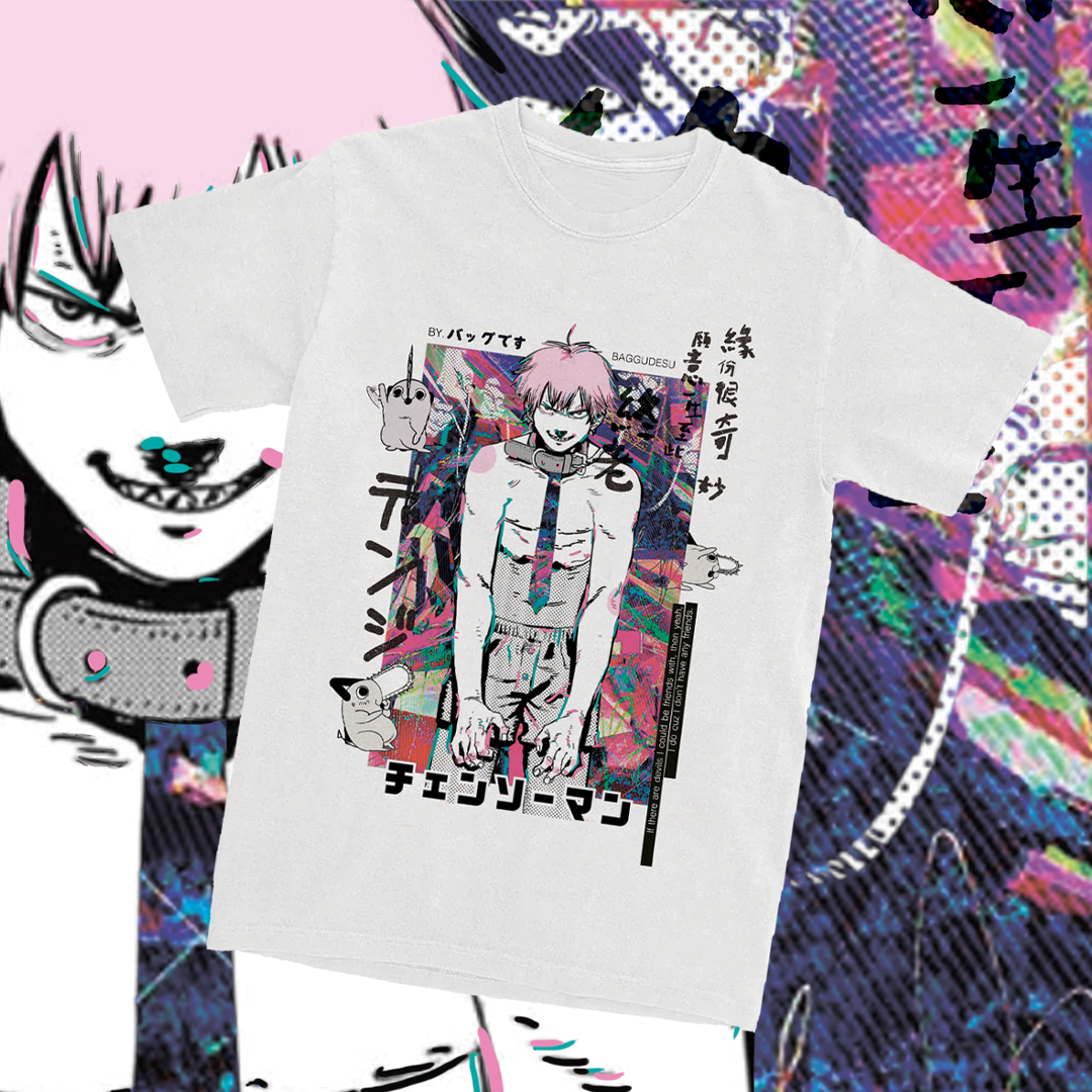 Polera Chainsaw Man - Denji y Pochita